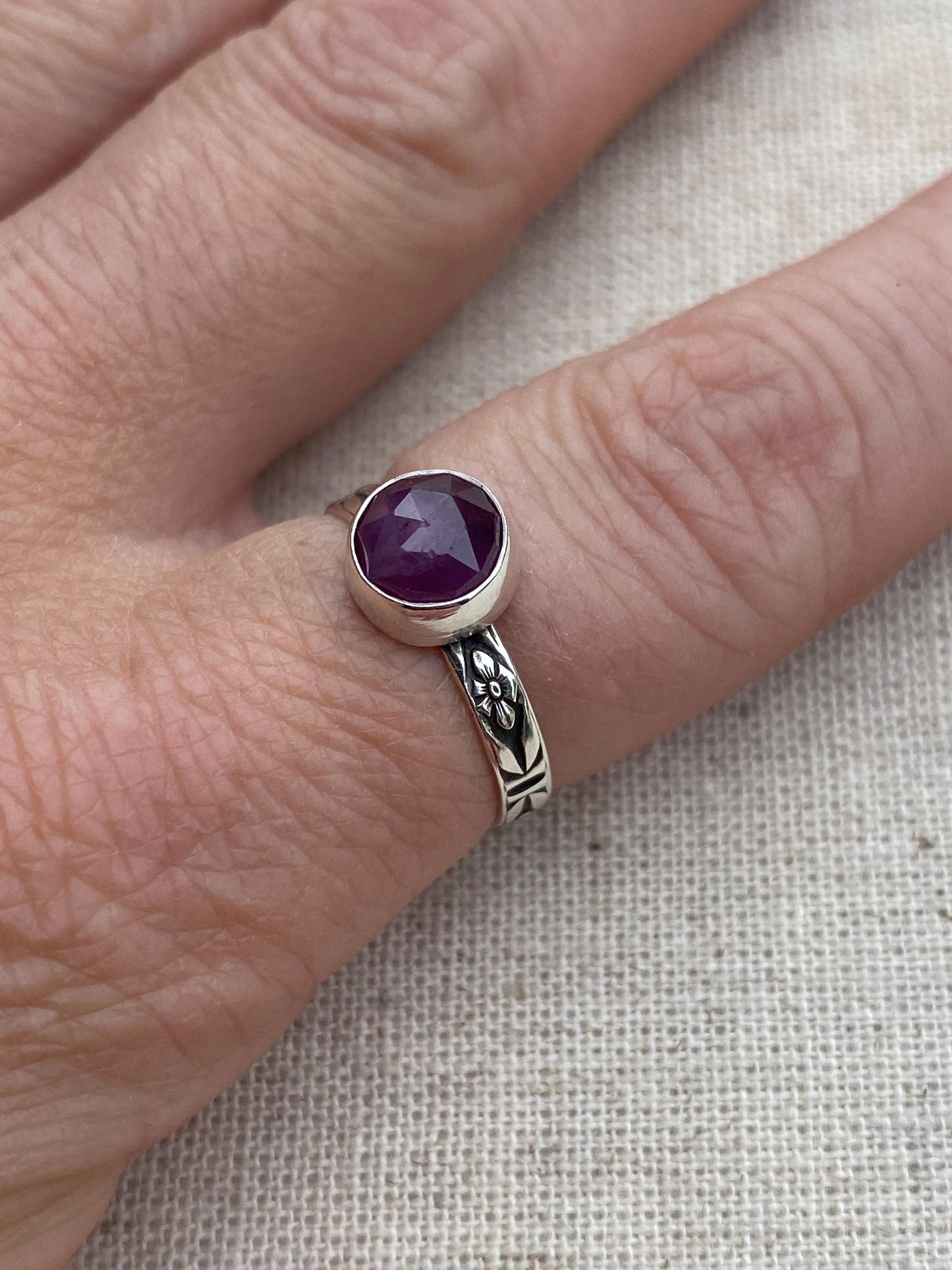 Sterling Silver Pink Sapphire Rings