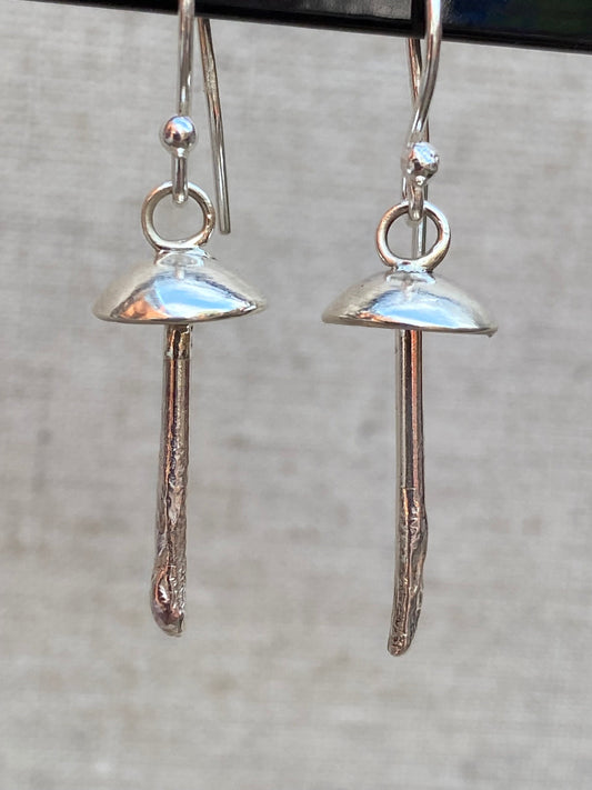 Sterling Silver Mushroom Earrings