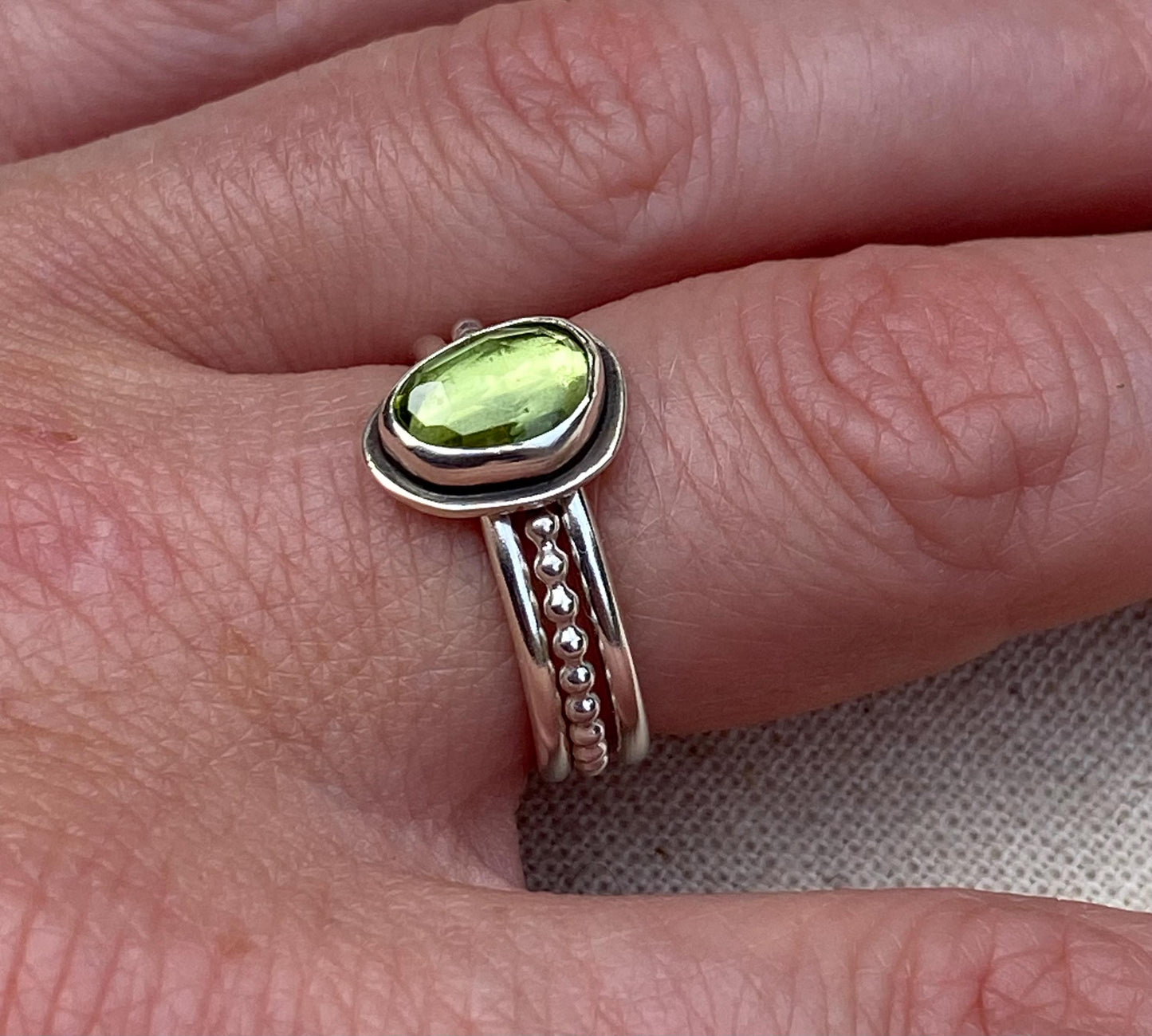 Sterling Silver Peridot Stackable Ring Set