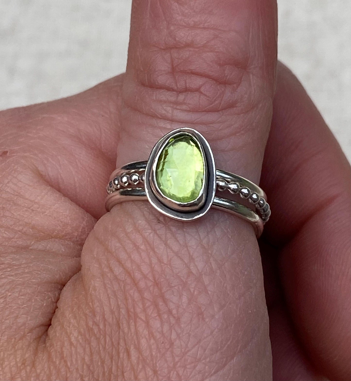 Sterling Silver Peridot Stackable Ring Set