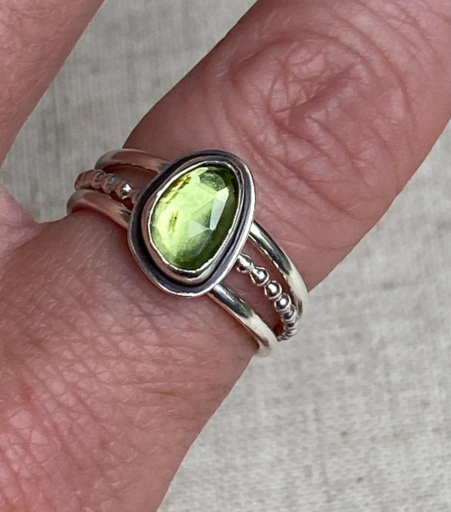 Sterling Silver Peridot Stackable Ring Set