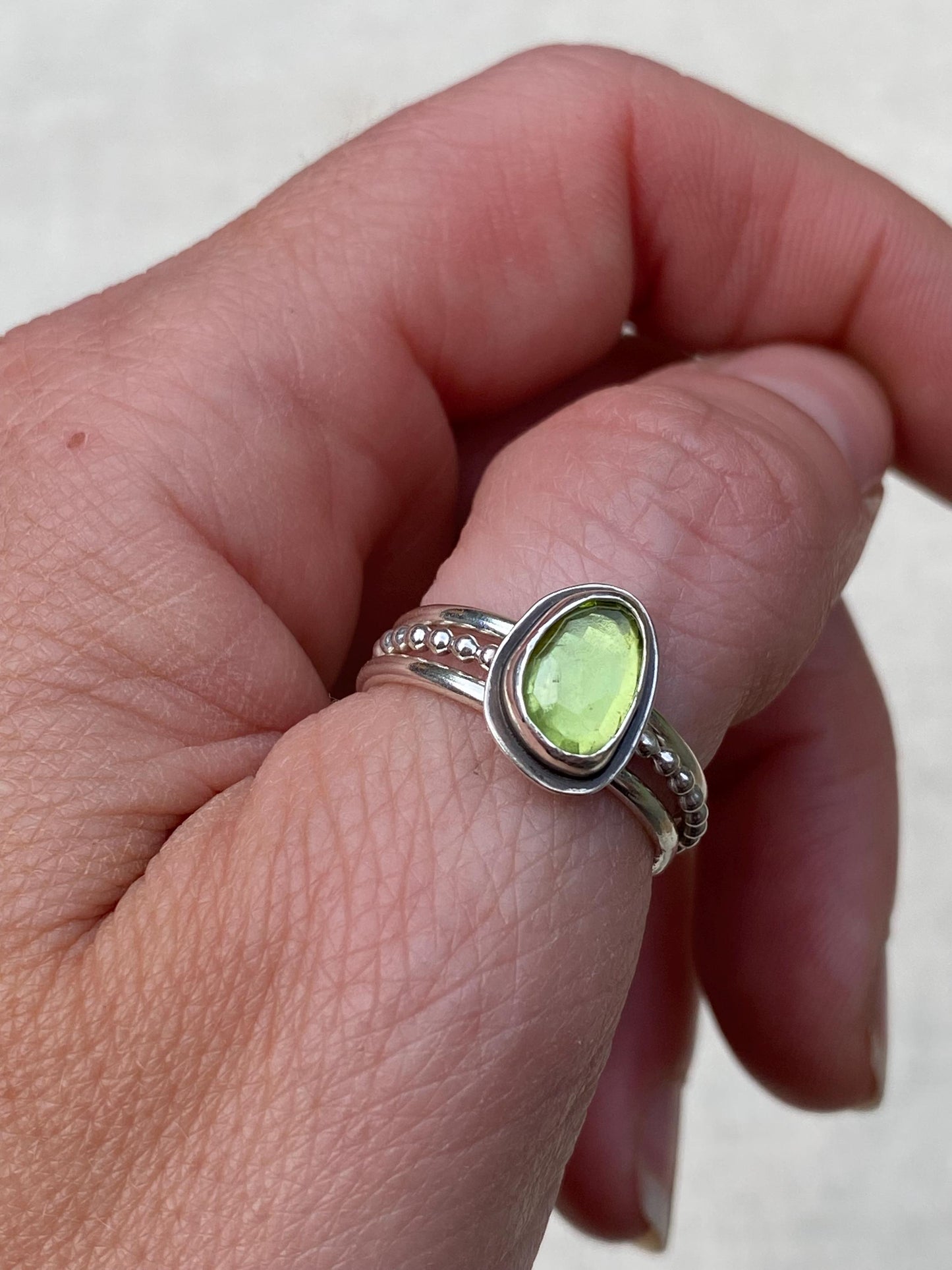 Sterling Silver Peridot Stackable Ring Set