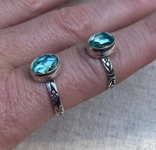 Handcrafted Sterling Silver Aquamarine Rings