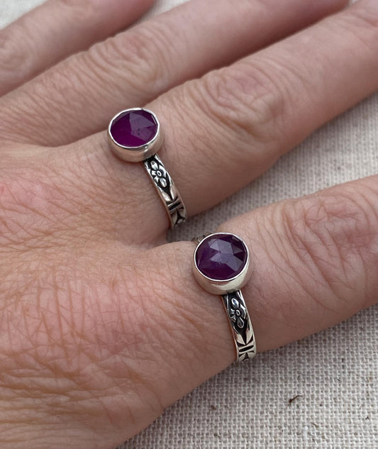 Sterling Silver Pink Sapphire Rings