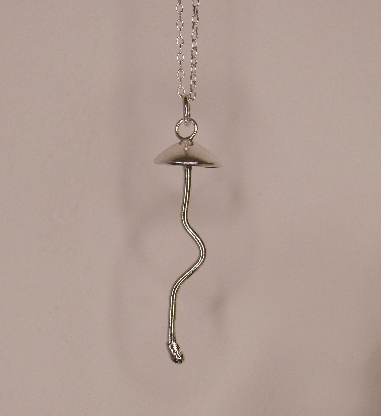 Sterling Silver Mushroom Pendant Necklace