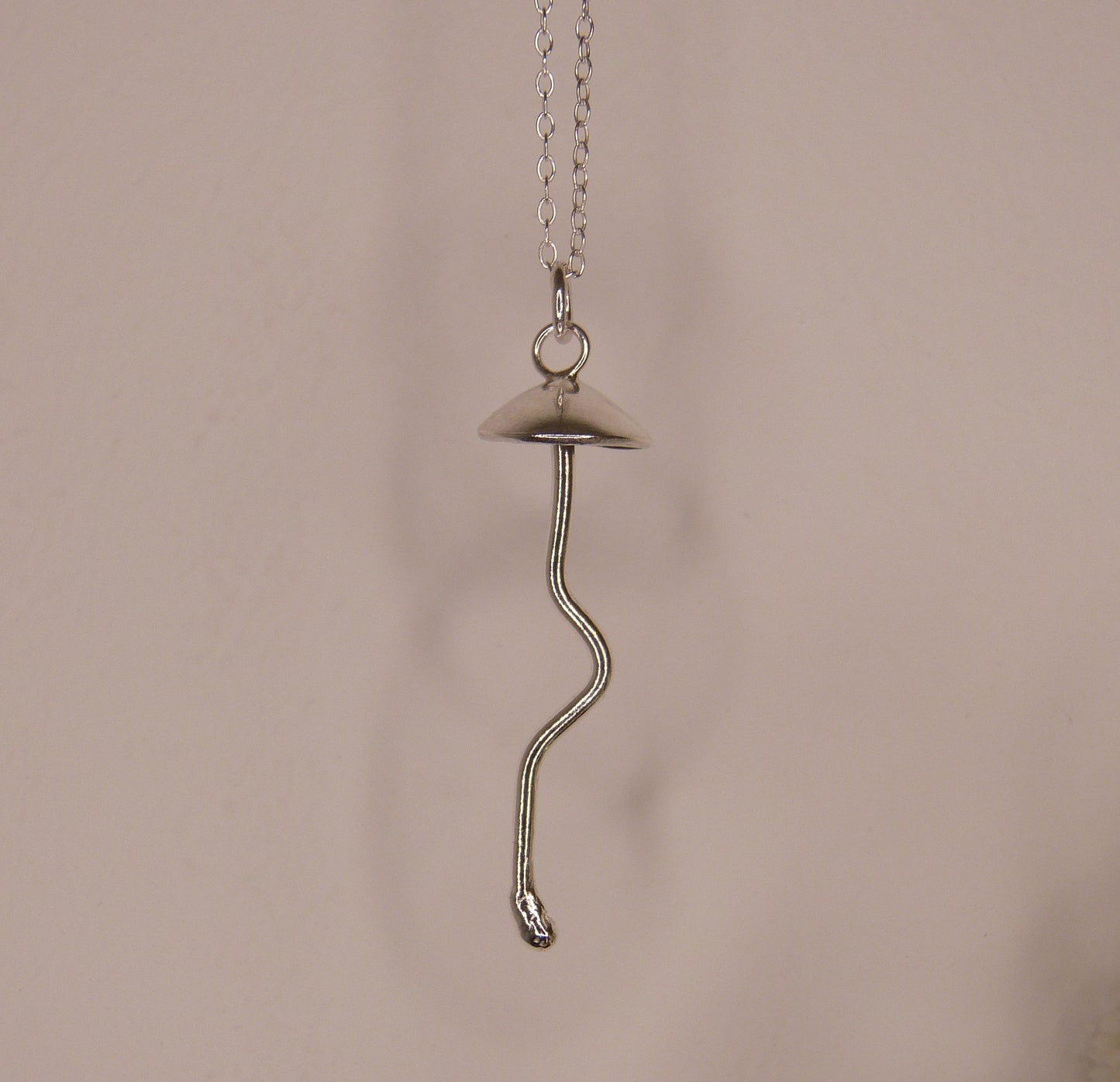 Sterling Silver Mushroom Pendant Necklace