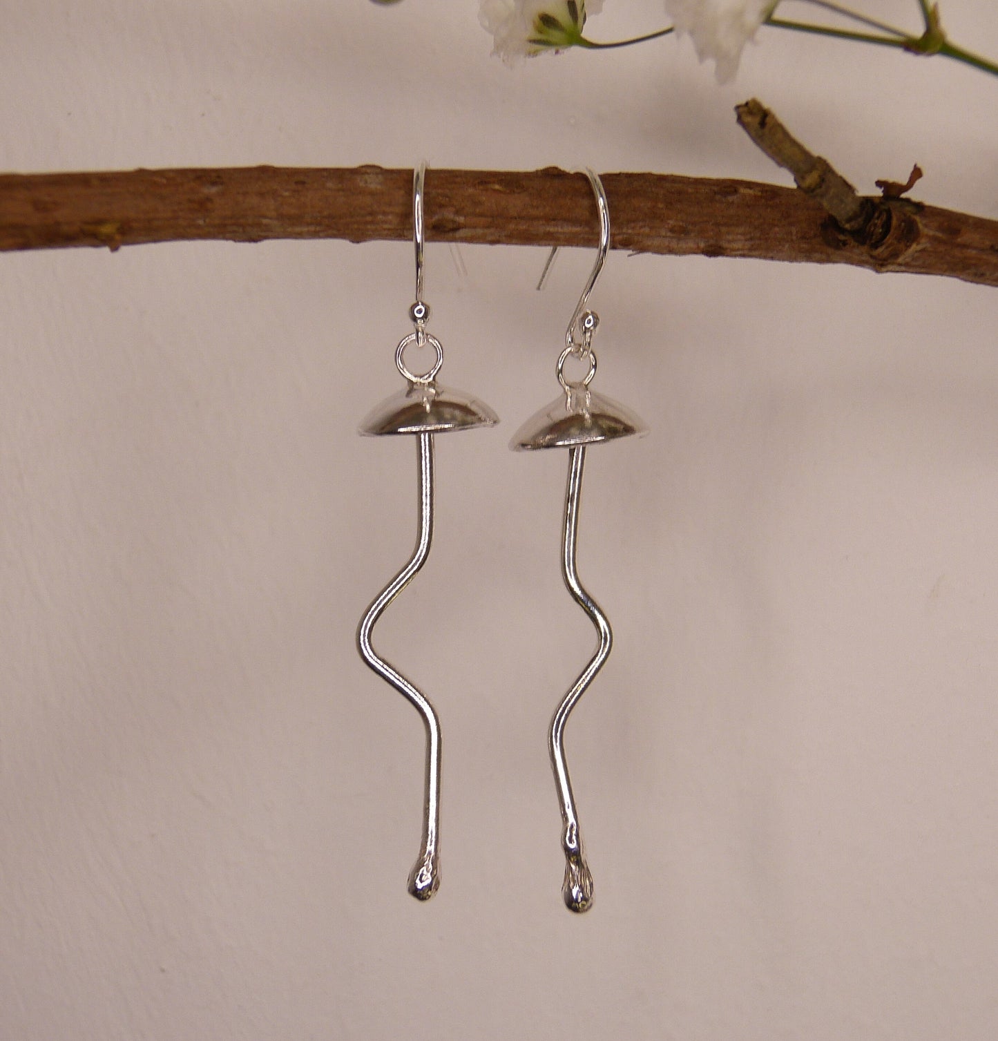 Sterling Silver Mushroom Earrings