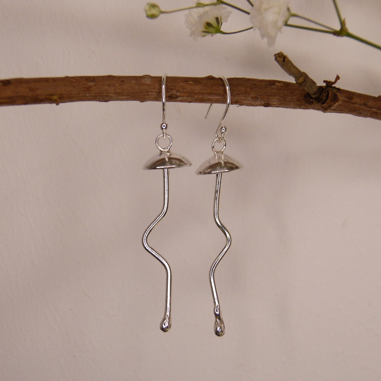 Sterling Silver Mushroom Earrings