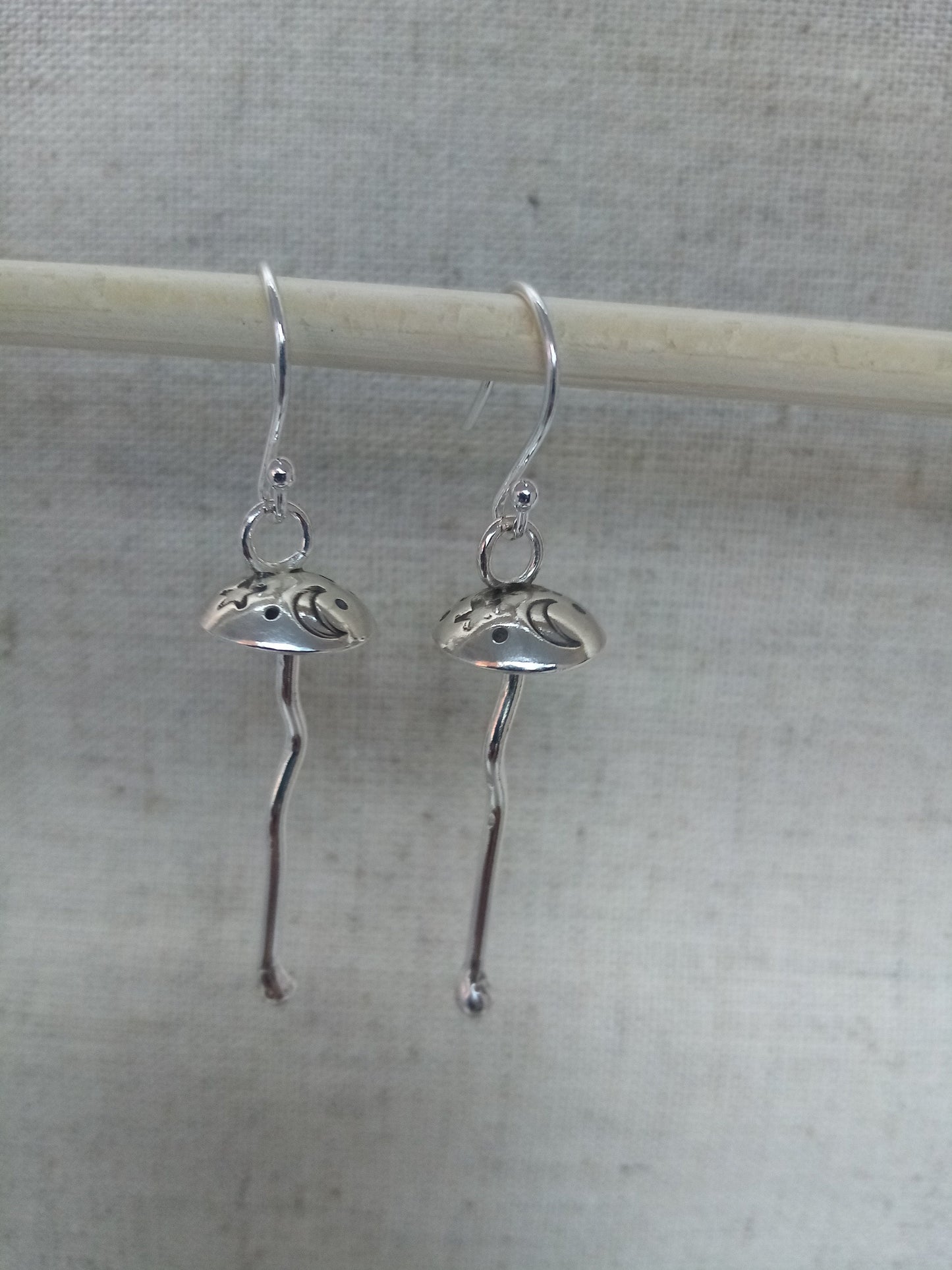 Recycled Sterling Silver Celestial Mushroom Earrings