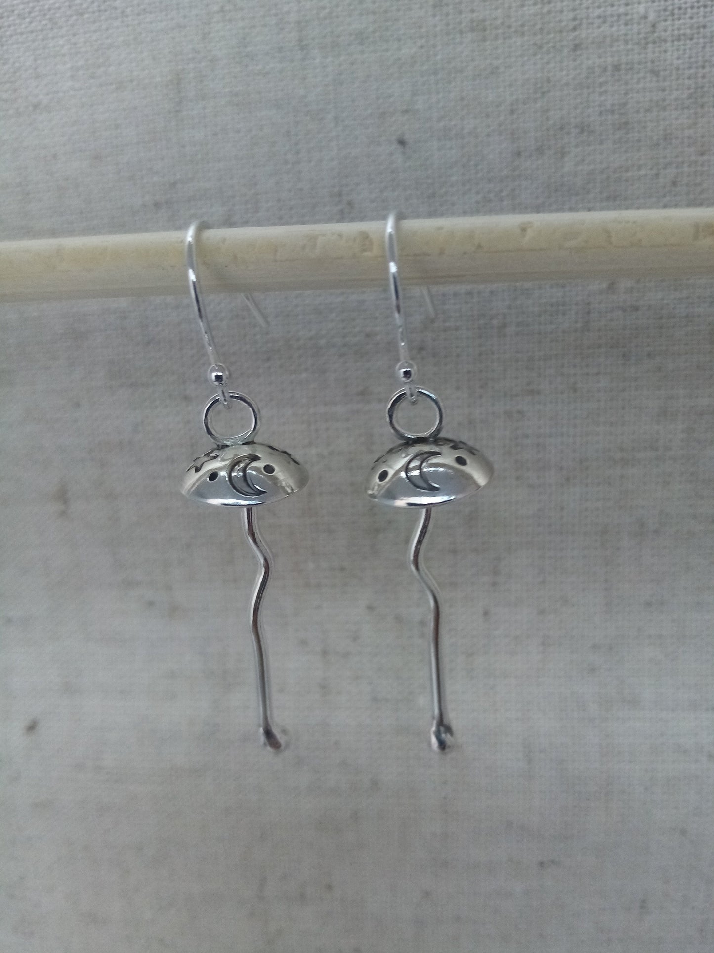 Recycled Sterling Silver Celestial Mushroom Earrings