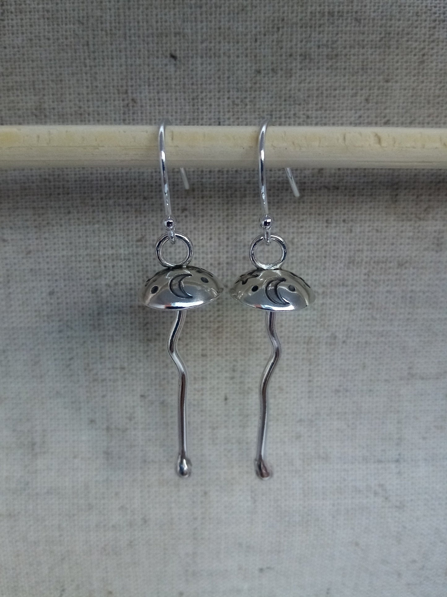 Recycled Sterling Silver Celestial Mushroom Earrings