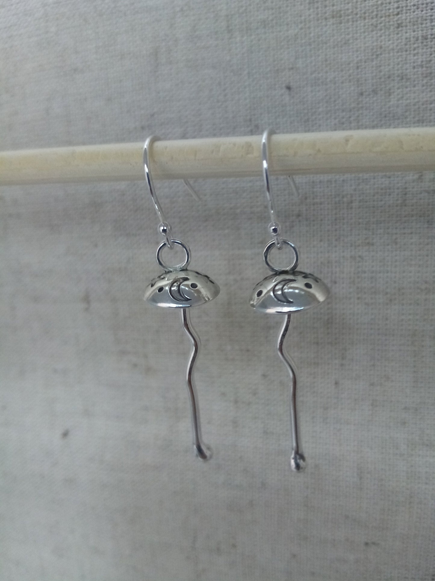 Recycled Sterling Silver Celestial Mushroom Earrings