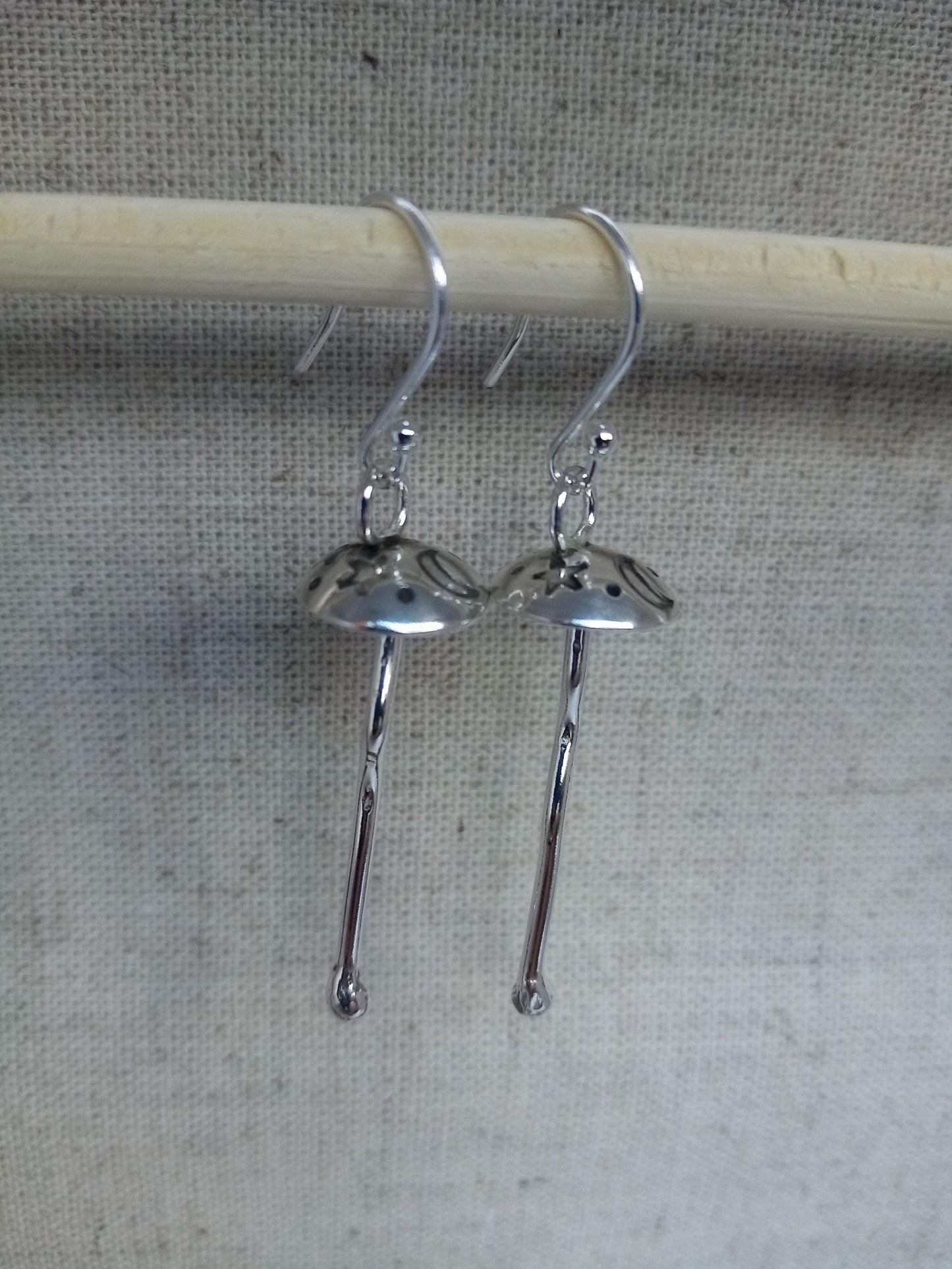 Recycled Sterling Silver Celestial Mushroom Earrings