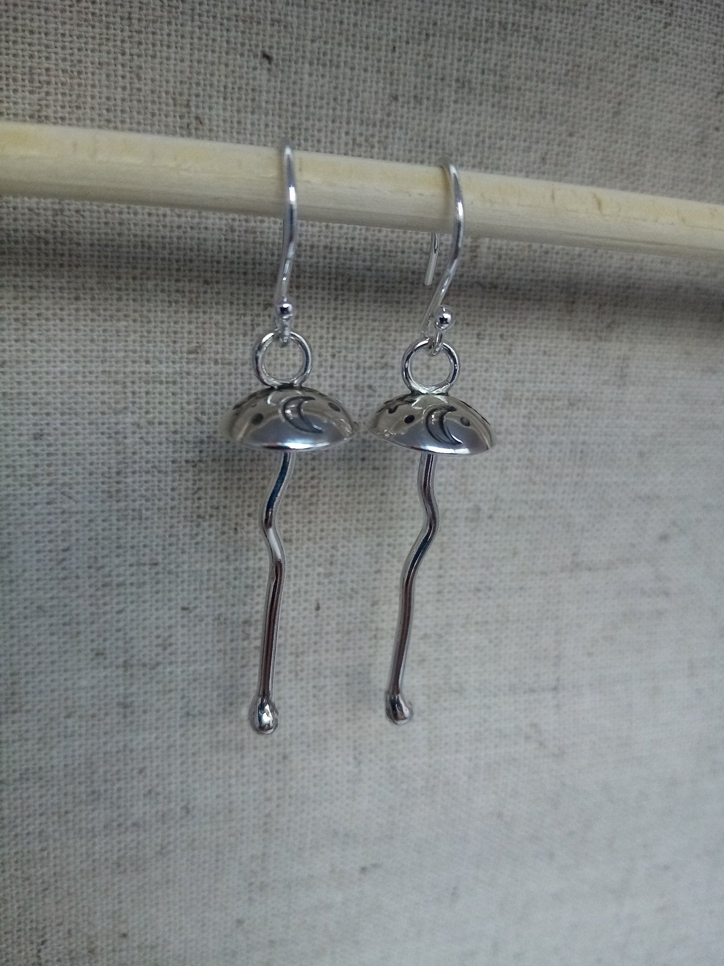 Recycled Sterling Silver Celestial Mushroom Earrings